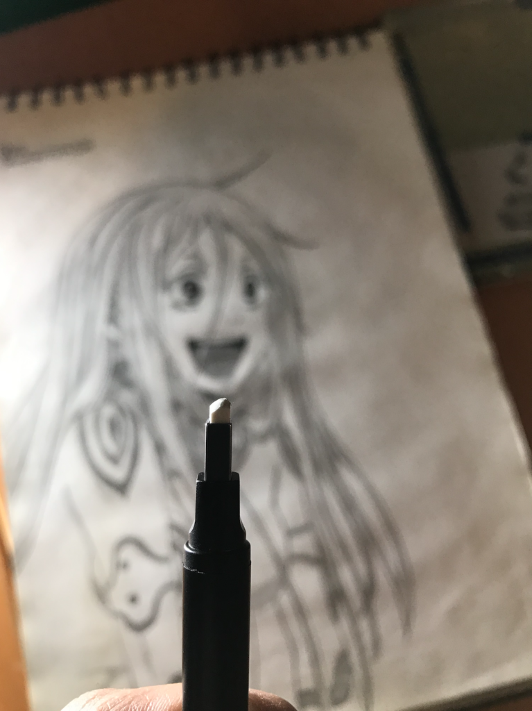 Drawing eraser from the side
