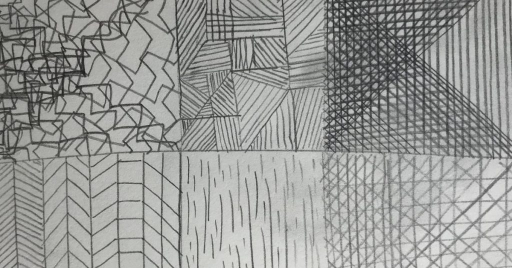 Different hatching and crosshatching textures