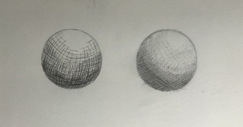 Exercise to create form when crosshatching step six