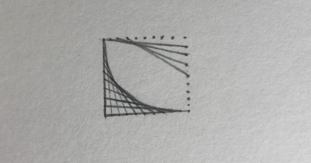 How to draw parabolic curve using only straight lines.