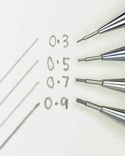 Mechanical Pencil Lead sizes comparison