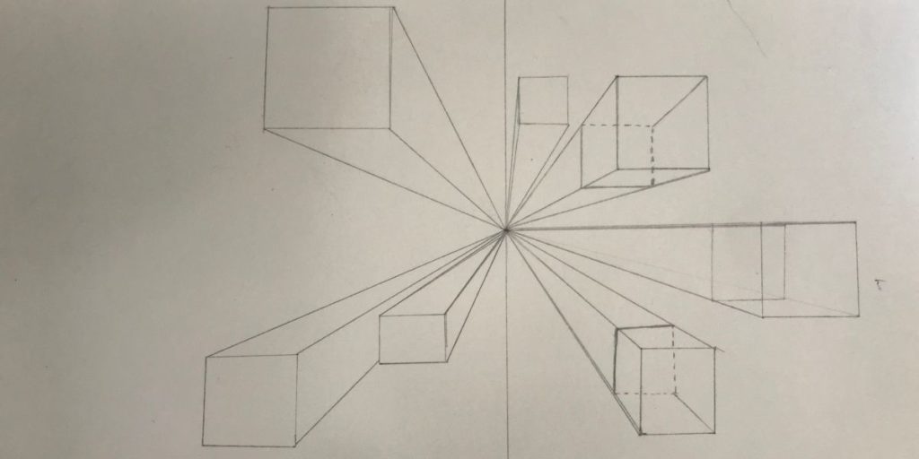 Drawing of squares in perspective