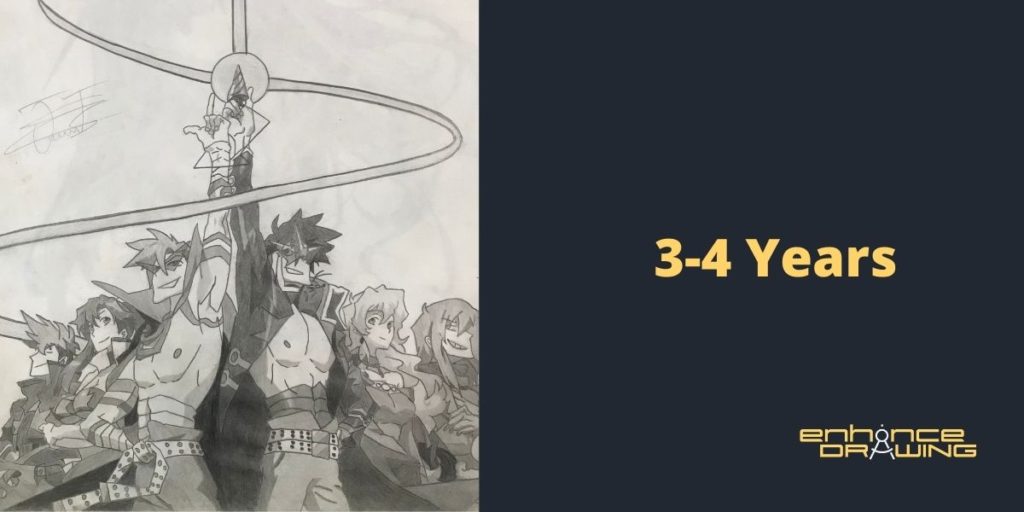 It can take 3 to 4 years to draw anime well