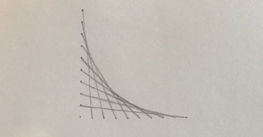 Step 3 to draw parabolic curves using straight lines