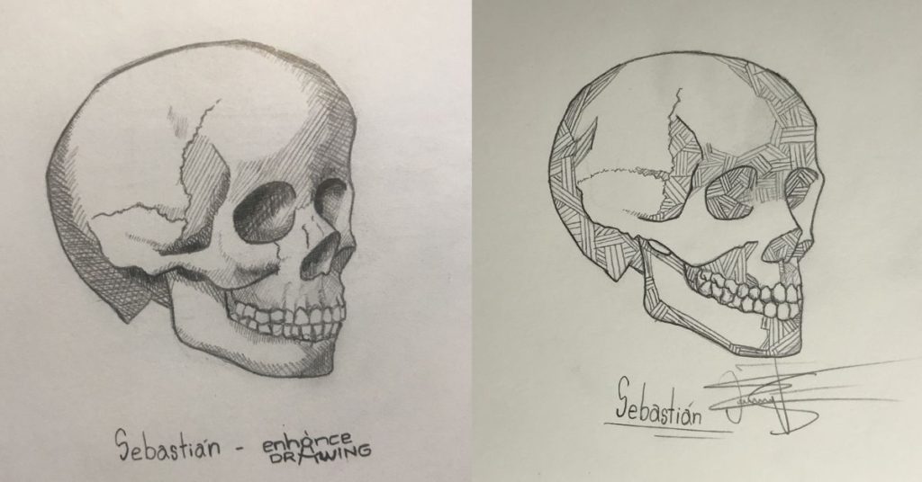 Using straight lines to crosshatch a drawing