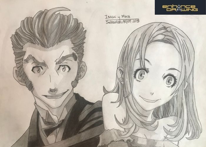 Anime Couple Drawing Idea - Isaac and Miria