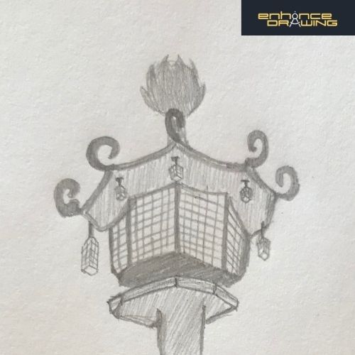 Anime Japanese Lamp Drawing