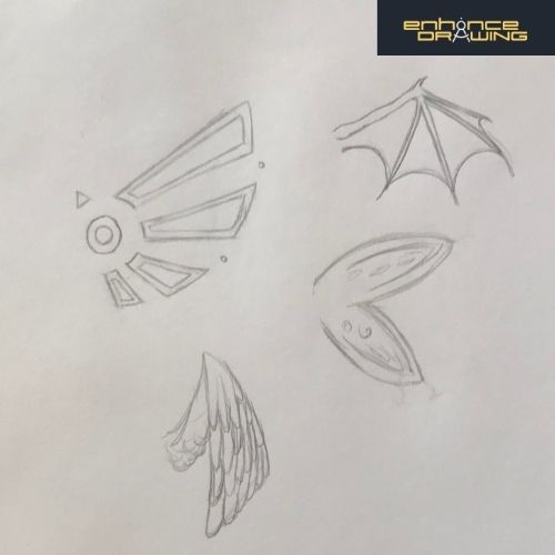 Anime wings Drawing Ideas
