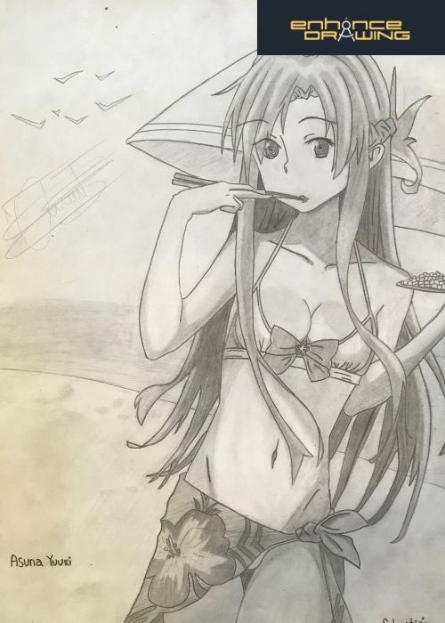 Asuna Yuuki Anime Drawing Idea