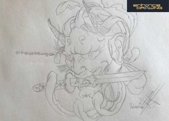 Hannya Mask Anime Drawing Idea