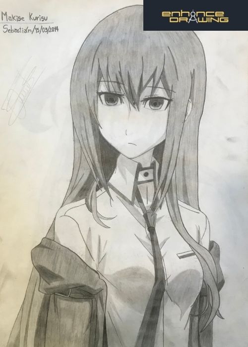 Makise Kurisu Anime Drawing