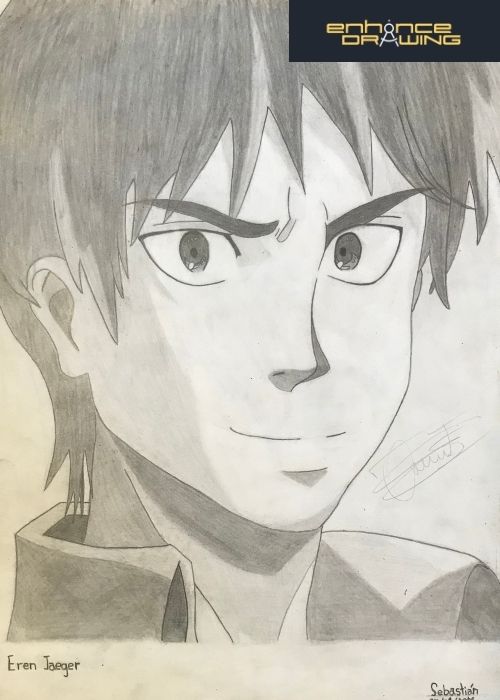 Male Anime Drawing - Eren Jaeger