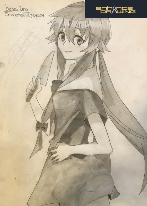 Mirai Nikki Anime Drawing