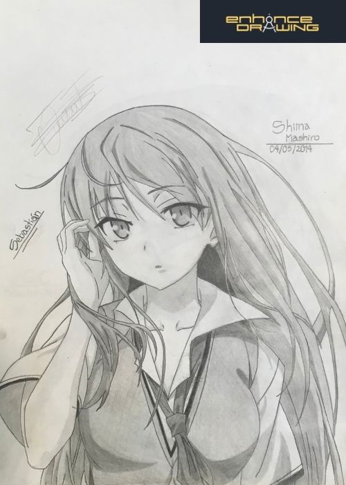 Shiina Mashiro Anime Drawing