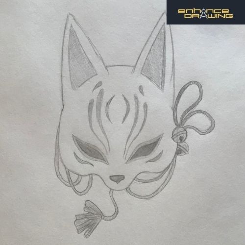 freehand kitsune mask drawing
