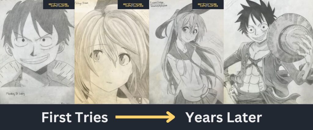 Drawing progress after years